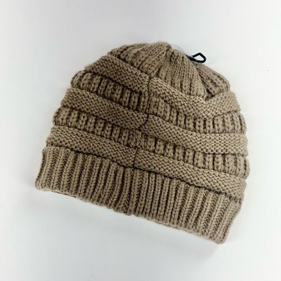 C.C knit beanie hat brown - Picture 2 of 5